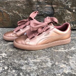 Metallic pink puma sneakers
